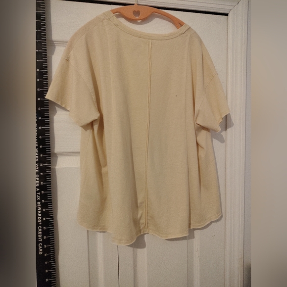 Women's Cream V-Neck Top Cropped Top - Picture 13 of 14